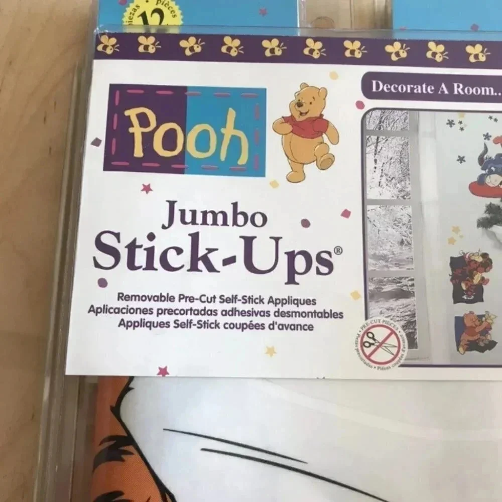 Jumbo Pooh Winter Pre-Cut Reusable Wall Stick Ups